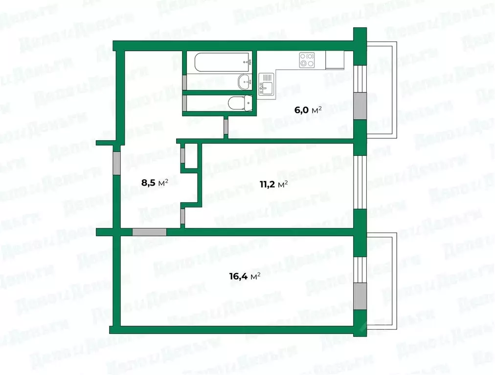 2-к кв. Кировская область, Киров Ульяновская ул., 22к1 (47.1 м) - Фото 0