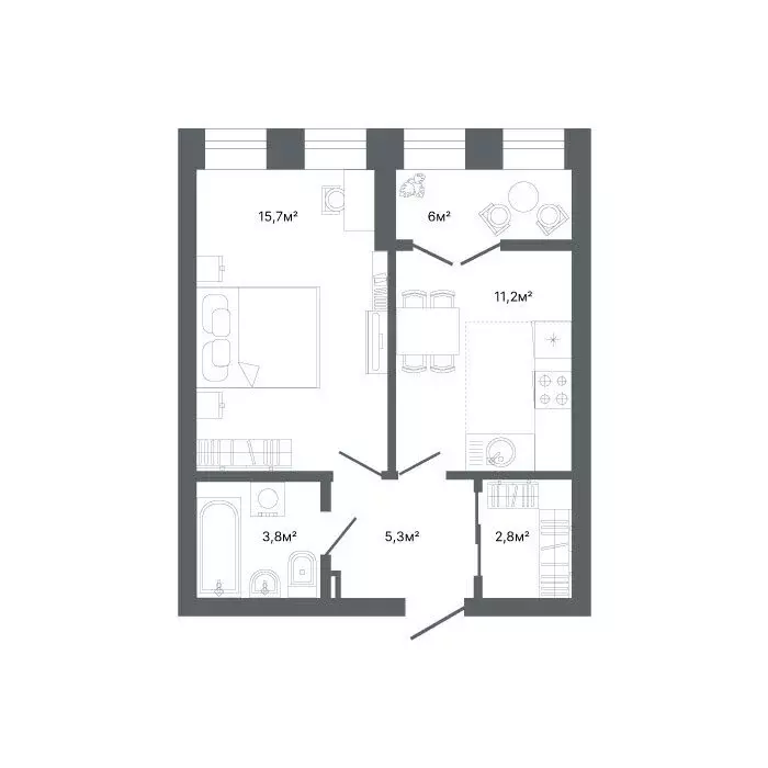 1-комнатная квартира: Екатеринбург, улица Мира, 47 (42.3 м) - Фото 1
