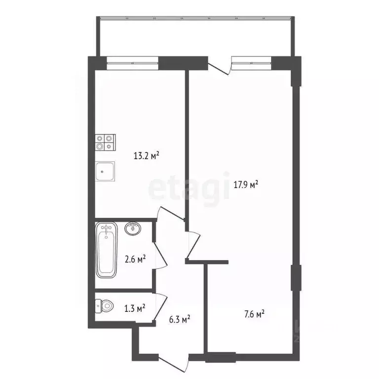 2-к кв. Воронежская область, Воронеж ул. Шишкова, 70 (48.9 м) - Фото 1