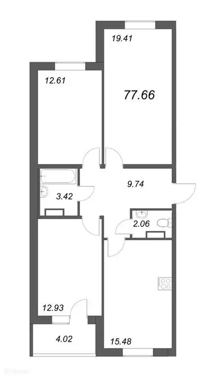 Продаётся 3-к квартира, 77.8 м - Фото 0