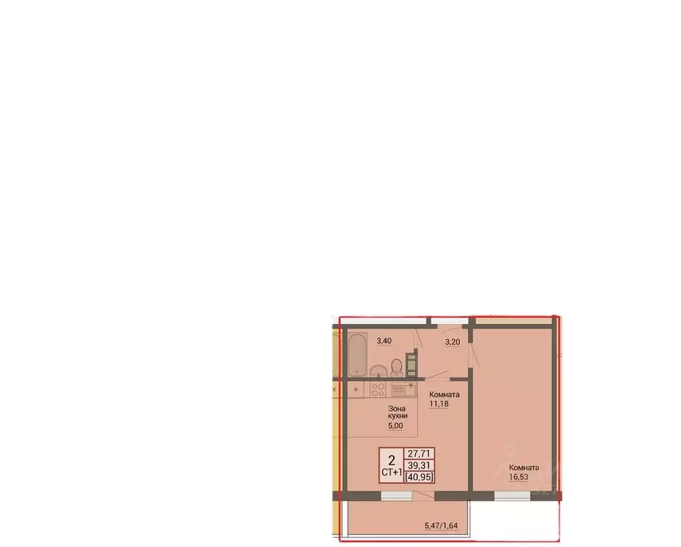 2-к кв. Челябинская область, Челябинск ул. Маршала Чуйкова, 15А (45.0 ... - Фото 2