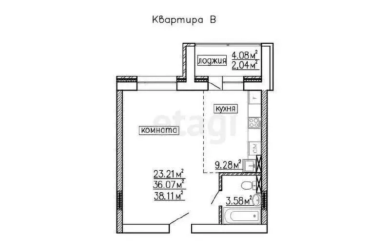 Квартира-студия: Старый Оскол, микрорайон Заречье, 11 (36.2 м) - Фото 0