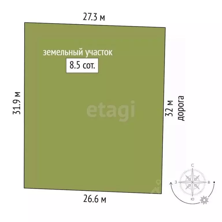 Участок в Крым, Симферопольский район, Б сектор  (8.0 сот.) - Фото 1