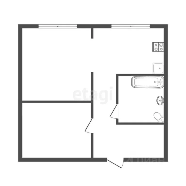 1-к кв. Тульская область, Тула ул. Металлургов, 36А (28.4 м) - Фото 2