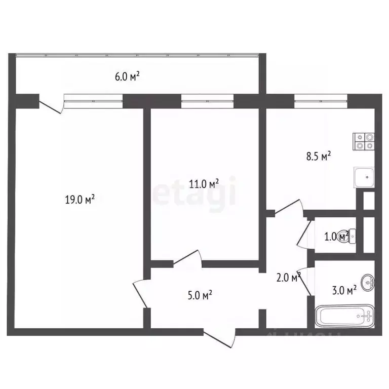 2-к кв. Москва Полярная ул., 14 (45.0 м) - Фото 2