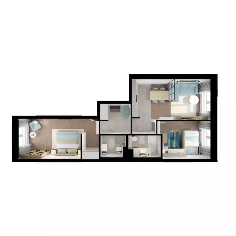 2-к кв. Татарстан, Казань ул. Анаса Тазетдинова, 7к5 (64.8 м) - Фото 2