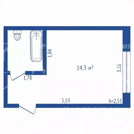 1-к кв. Кемеровская область, Юрга ул. Никитина, 28 (17.9 м) - Фото 2