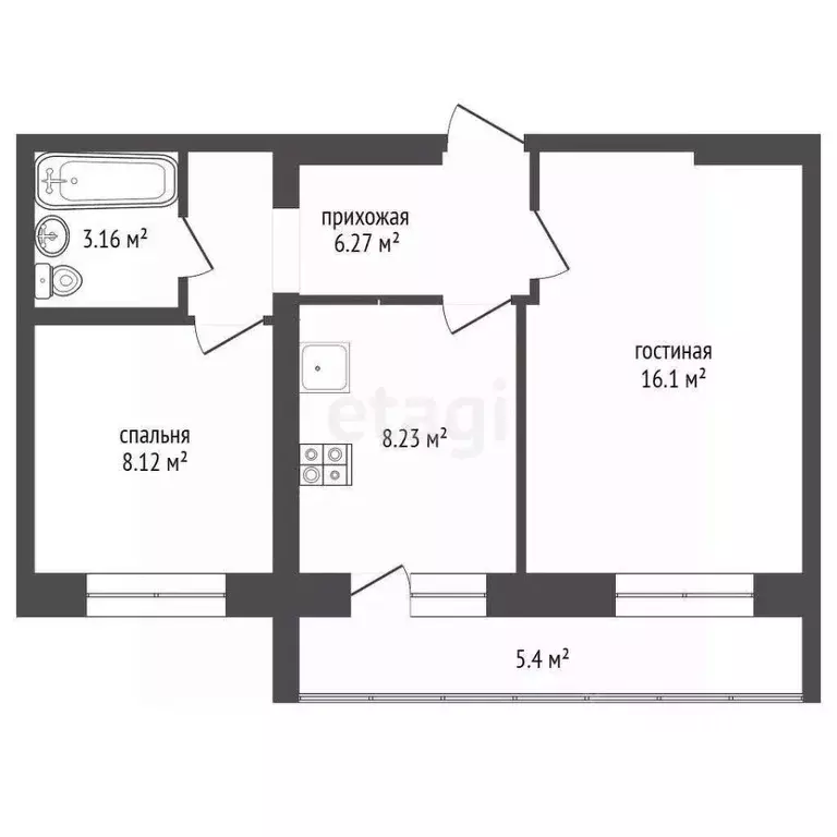 2-к кв. Марий Эл, Медведевский район, Шойбулакское с/пос, с. Шойбулак ... - Фото 1