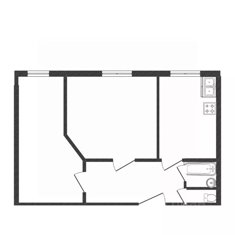 2-к кв. Вологодская область, пос. Сосновка ул. Мелиораторов, 23 (46.5 ... - Фото 2
