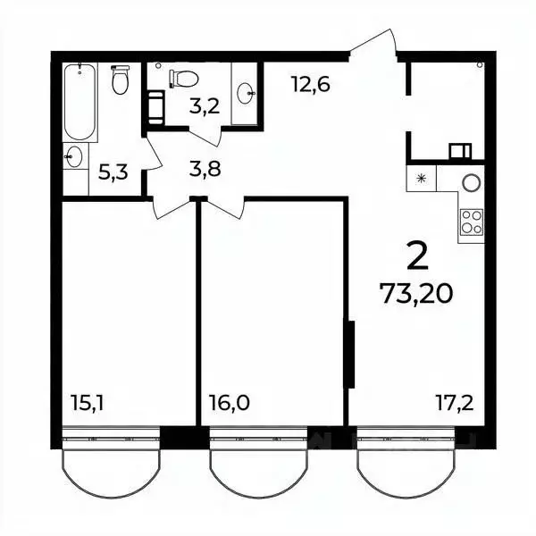2-к кв. Нижегородская область, Нижний Новгород ул. Воровского, 8 (73.2 ... - Фото 1