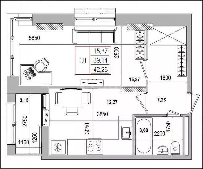 1-к кв. Белгородская область, Белгород Славянская ул., 7а (35.0 м) - Фото 1