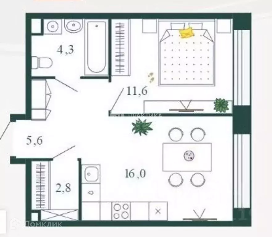 Продаётся 1-к квартира, 41.8 м - Фото 0