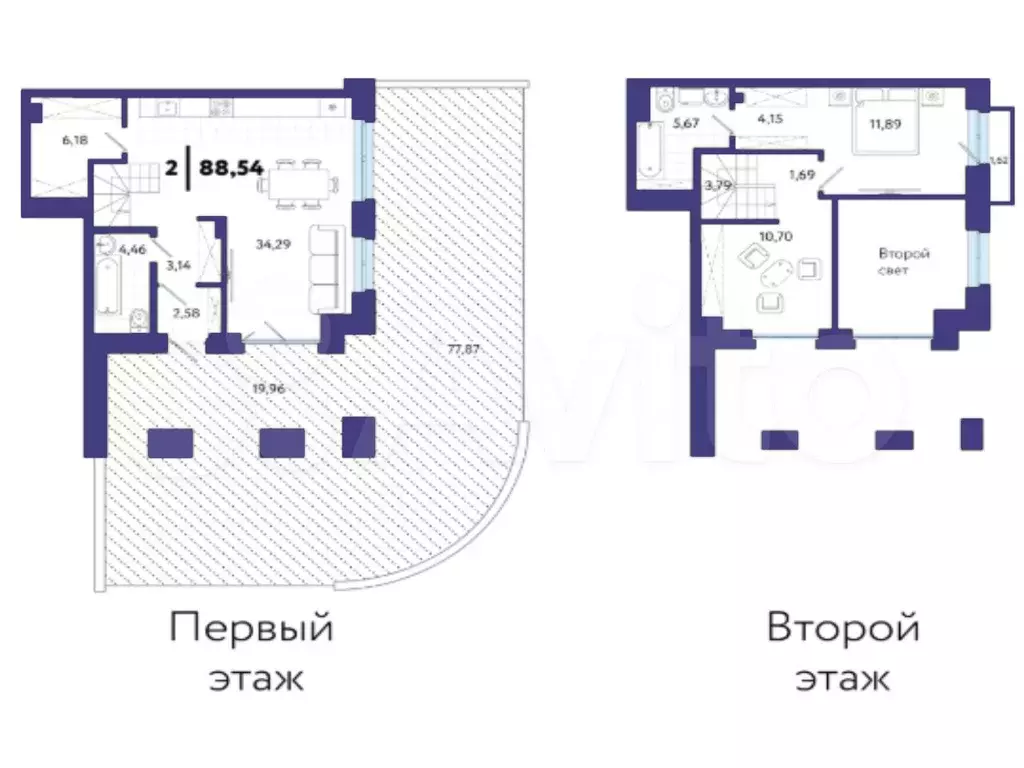 2-к. квартира, 88,5 м, 1/10 эт. - Фото 1