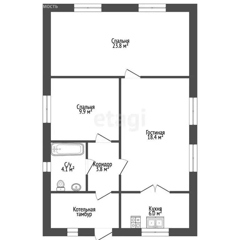 Дом в Альметьевск, Полевая улица (76.6 м) - Фото 1