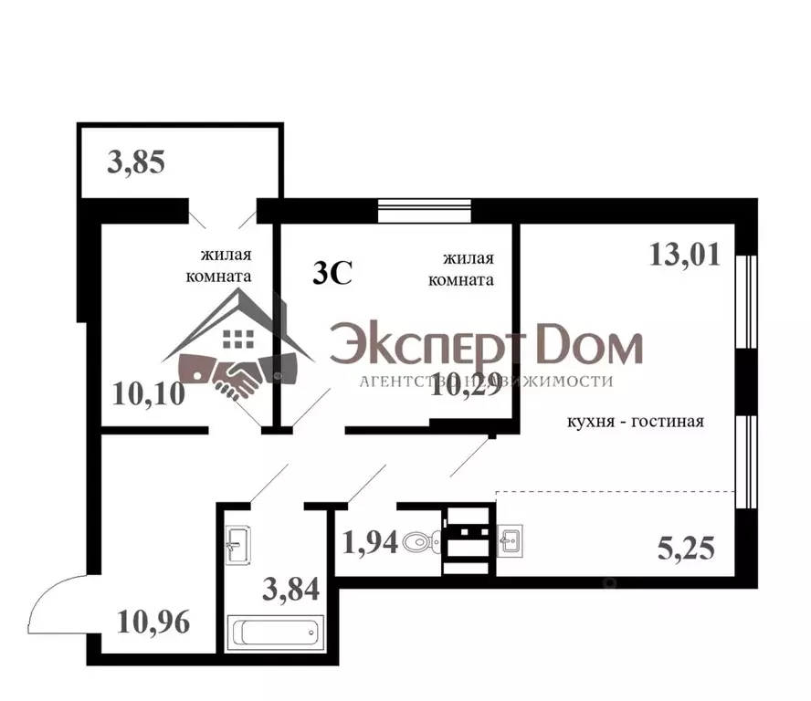 3-к кв. Новосибирская область, Новосибирск Ядринцевская ул., 57 (55.1 ... - Фото 1