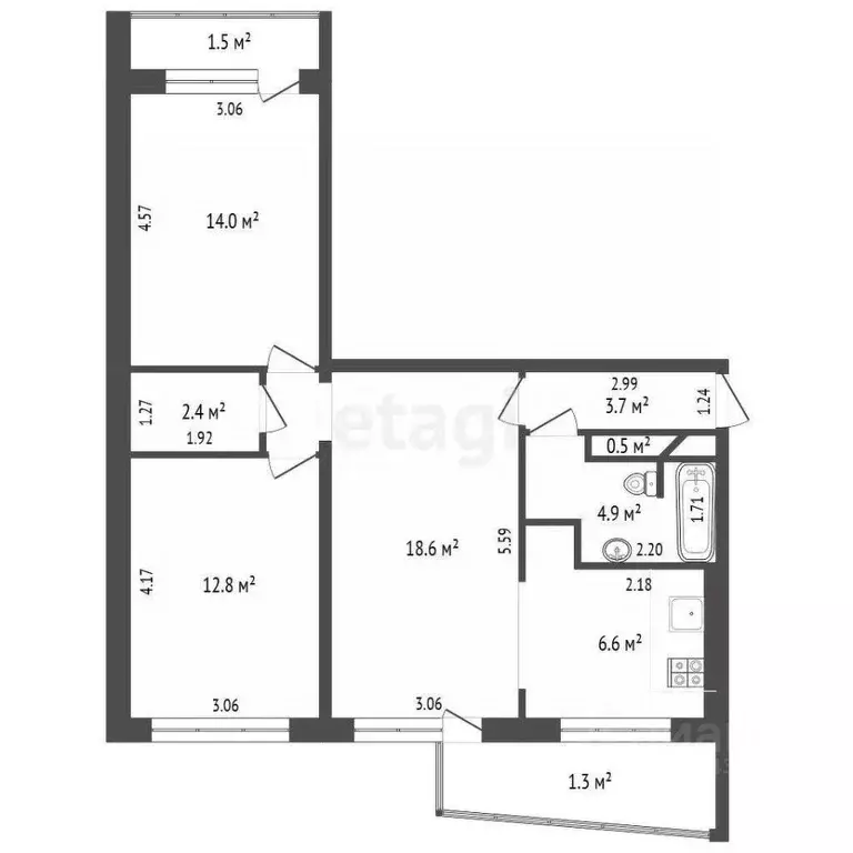 3-к кв. Мордовия, Саранск ул. Сущинского, 18с3 (63.0 м) - Фото 1