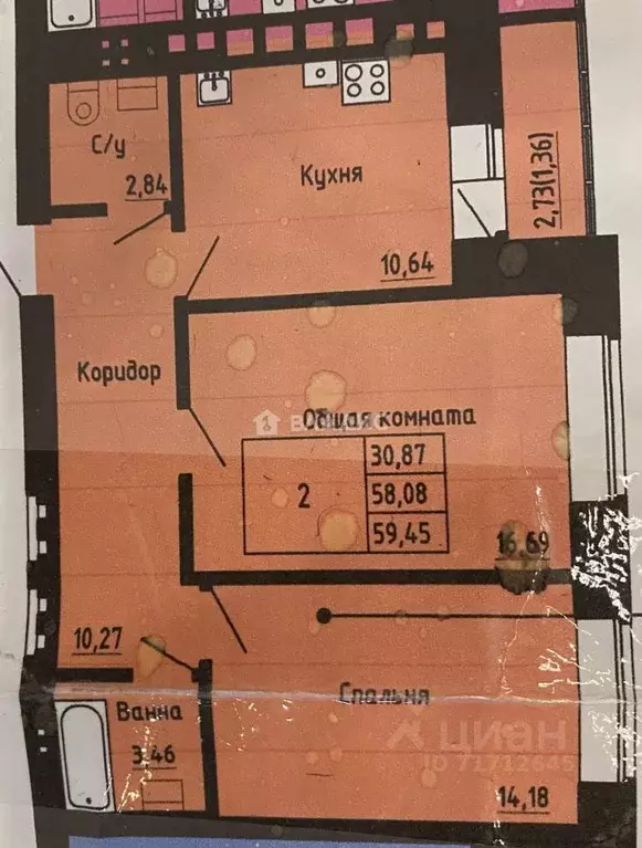 2-к кв. Воронежская область, Семилуки ул. 25 лет Октября, 11 (60.0 м) - Фото 2