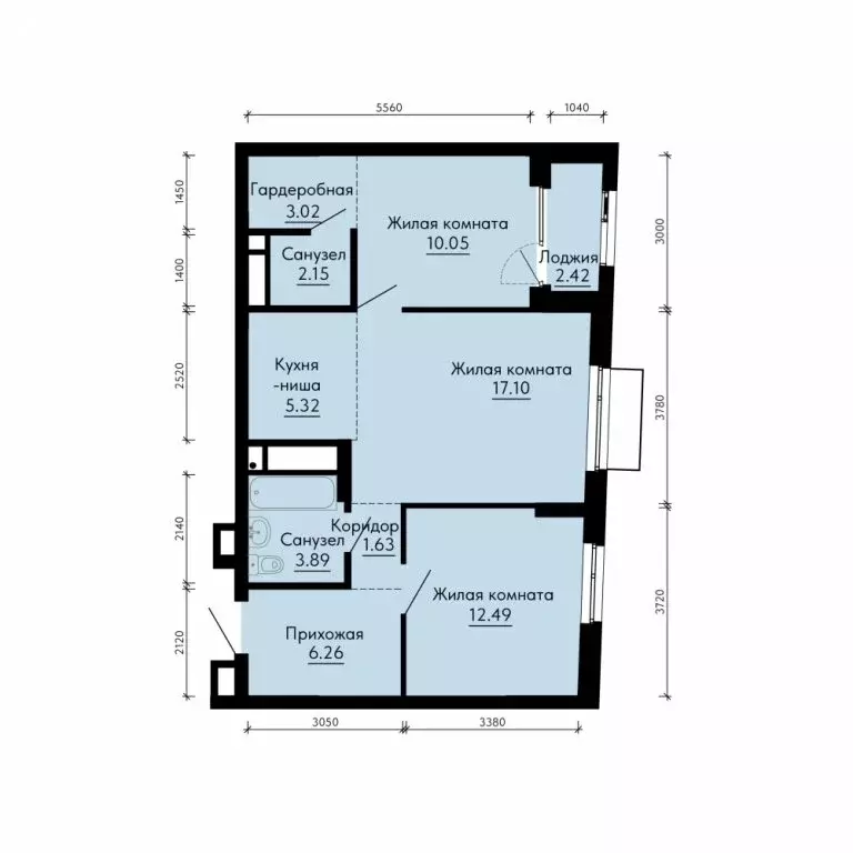 3-комнатная квартира: Екатеринбург, жилой район Юго-Западный, ЖК ... - Фото 1