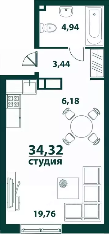 1-к кв. Ульяновская область, Ульяновск 19-й мкр, Аквамарин-2 жилой ... - Фото 0