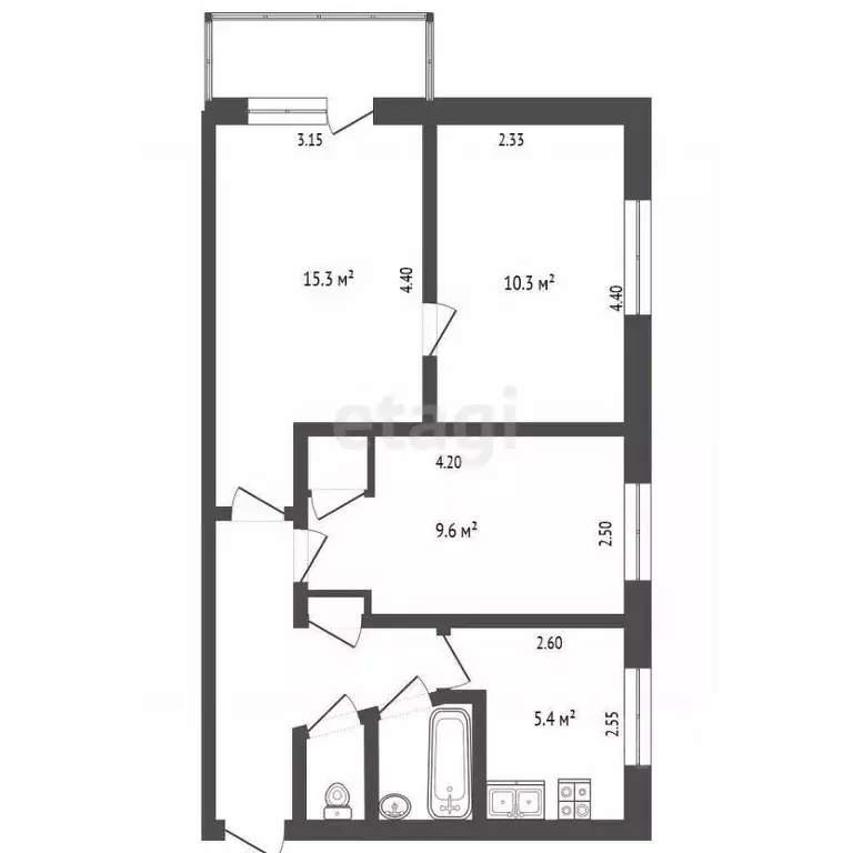 3-к кв. Томская область, Томск Телецентр мкр, ул. Партизанская, 23 ... - Фото 2