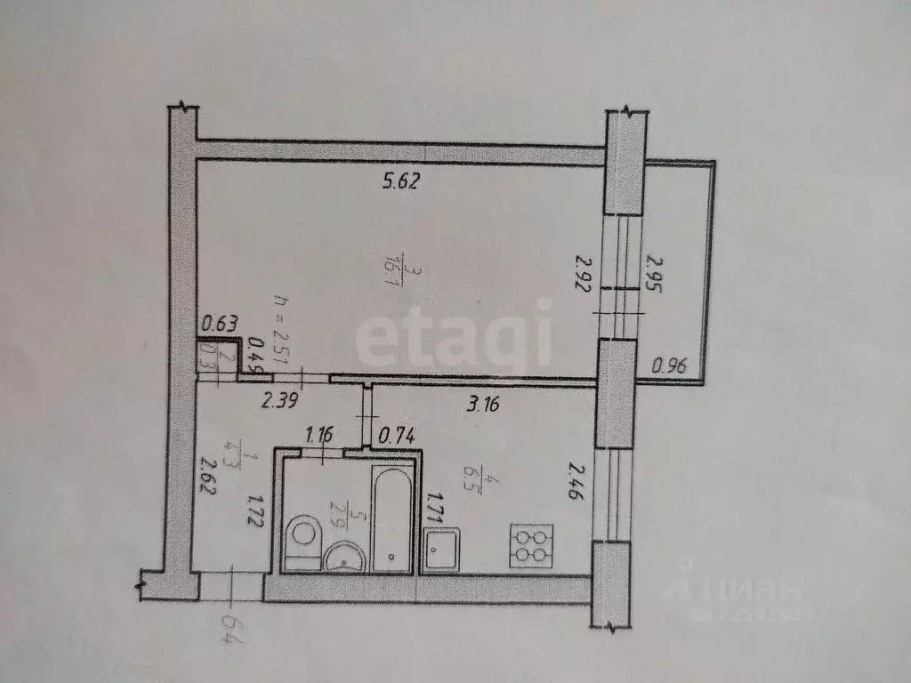 1-к кв. Удмуртия, Ижевск Старки мкр, ул. Спортивная, 16А (30.1 м) - Фото 0