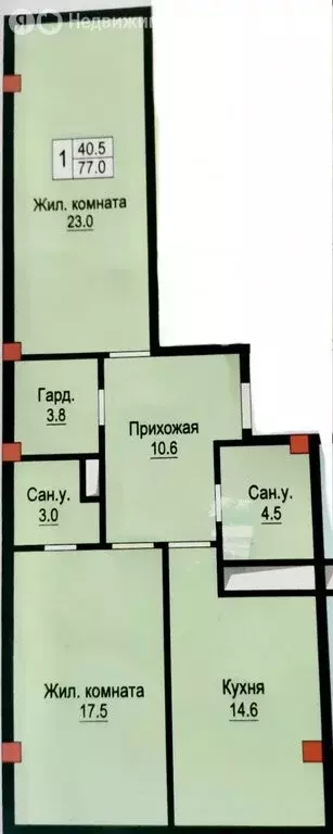 2-комнатная квартира: Нальчик, улица Атажукина, 155 (77 м) - Фото 0