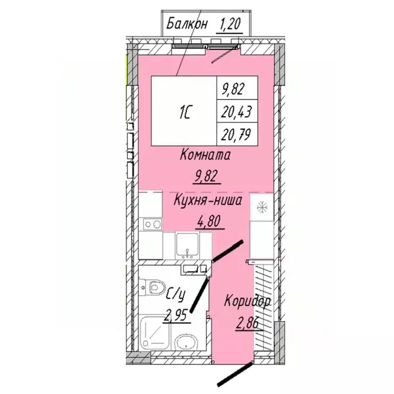 1-к кв. Омская область, Омск ул. 2-я Дачная (20.79 м) - Фото 0
