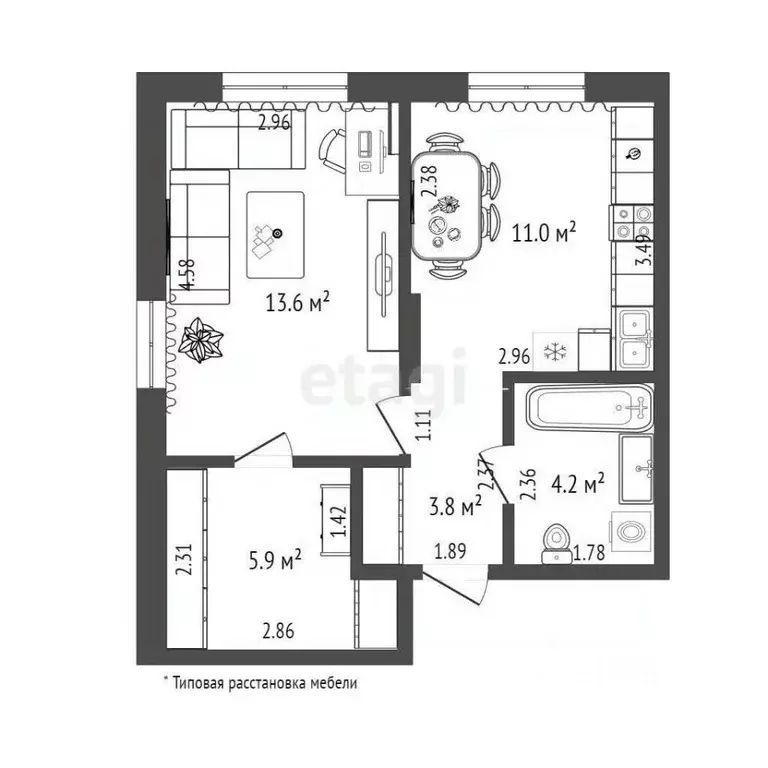 1-к кв. Тюменская область, Тюмень Новгородская ул., 22 (38.5 м) - Фото 2