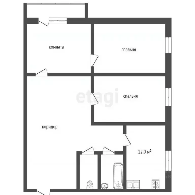 3-к кв. Вологодская область, Сокол Гражданская ул., 4 (50.0 м) - Фото 1