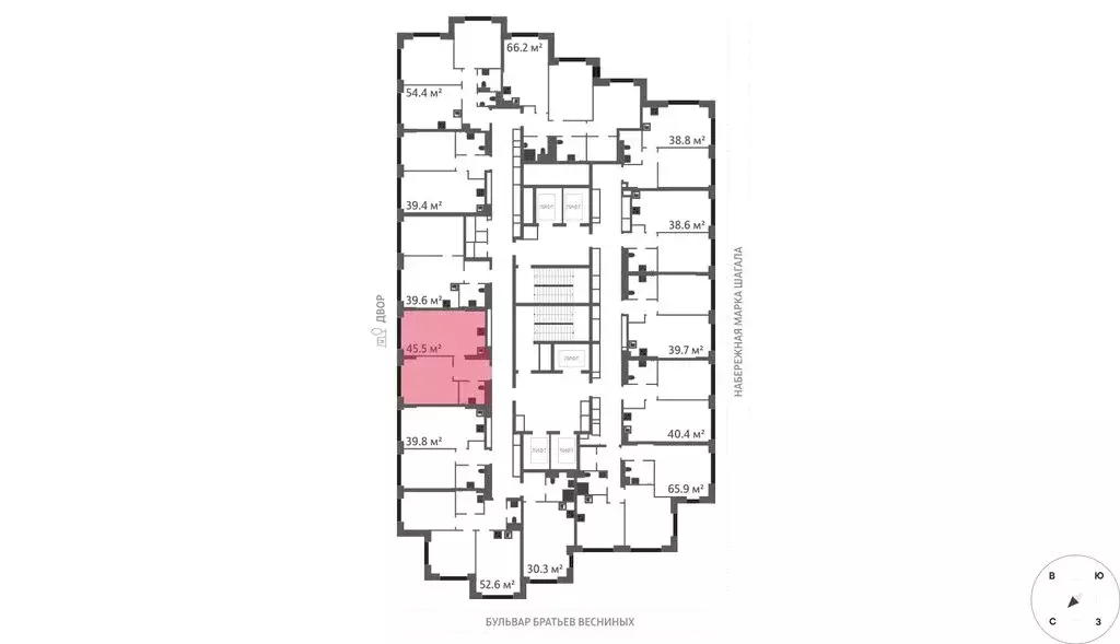 1-комнатная квартира: Москва, ЖК Марк, к3 (45.5 м) - Фото 1