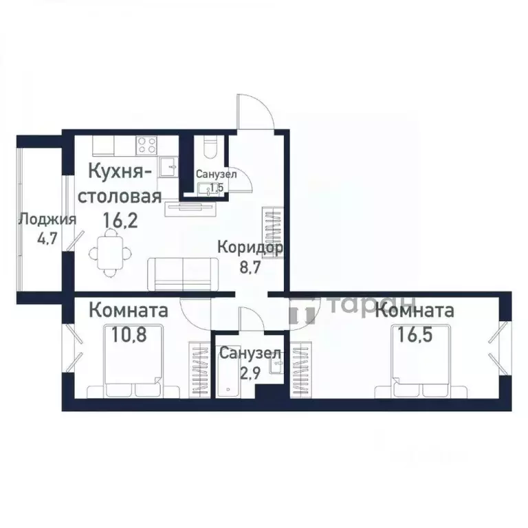 2-к кв. Челябинская область, Челябинский городской округ, пос. ... - Фото 2
