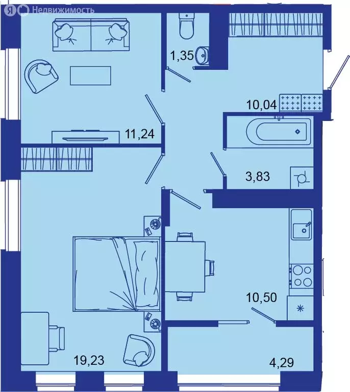 2-комнатная квартира: Брянск, Советская улица, 124 (60.6 м) - Фото 1