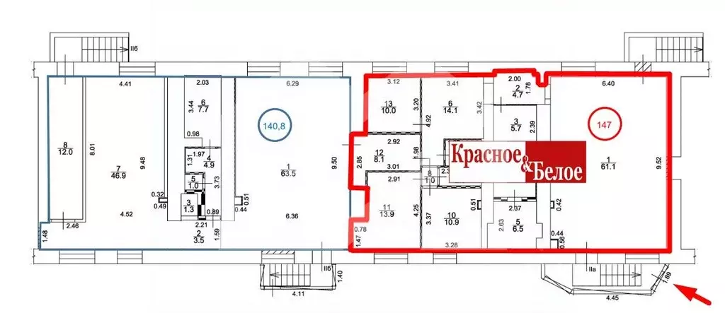Помещение свободного назначения в Москва Шмитовский проезд, 1 (147 м) - Фото 2