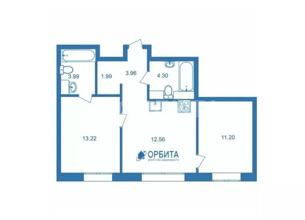 3-к кв. Тюменская область, Тюмень ул. Андрея Кореневского, 5 (54.4 м) - Фото 2