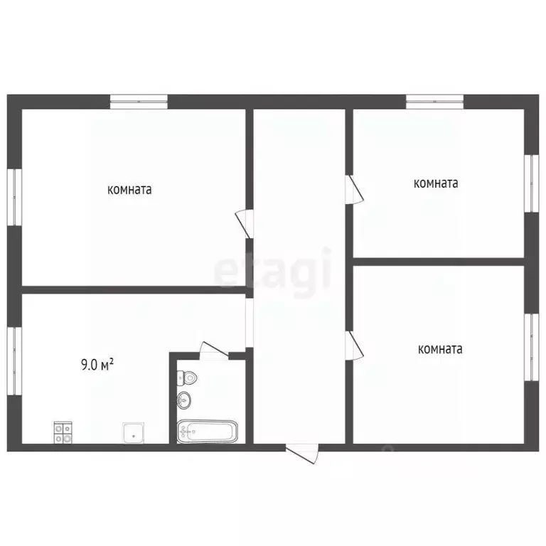 3-к кв. Челябинская область, Челябинск Контейнерная ул., 4 (56.8 м) - Фото 1