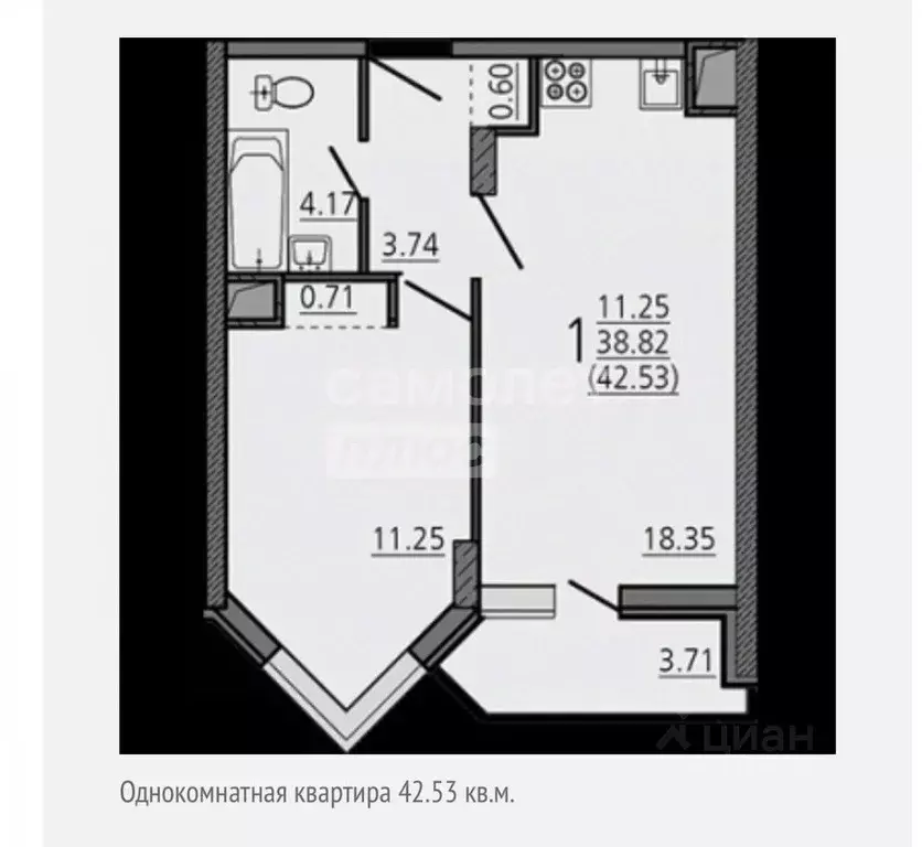 1-к кв. Липецкая область, Липецк просп. Победы, 101 (42.53 м) - Фото 1