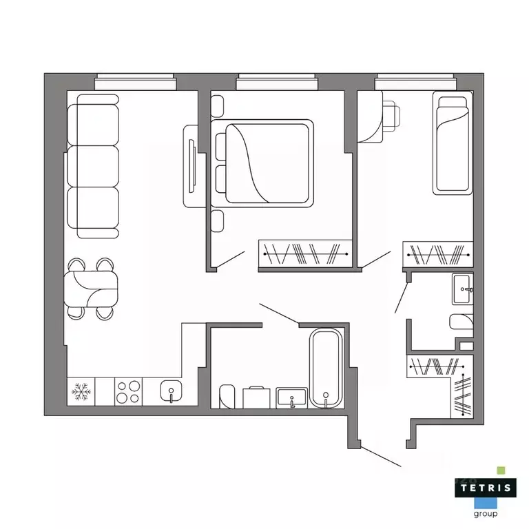 3-к кв. Свердловская область, Екатеринбург Уралмаш жилрайон,  (59.06 ... - Фото 2