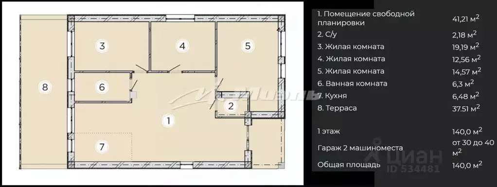 Коттедж в Крым, Симферопольский район, Мирновское с/пос, с. Белоглинка ... - Фото 2