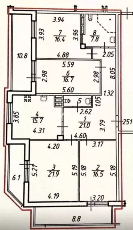 4-к кв. Санкт-Петербург ул. Типанова, 27/39 (118.75 м) - Фото 2