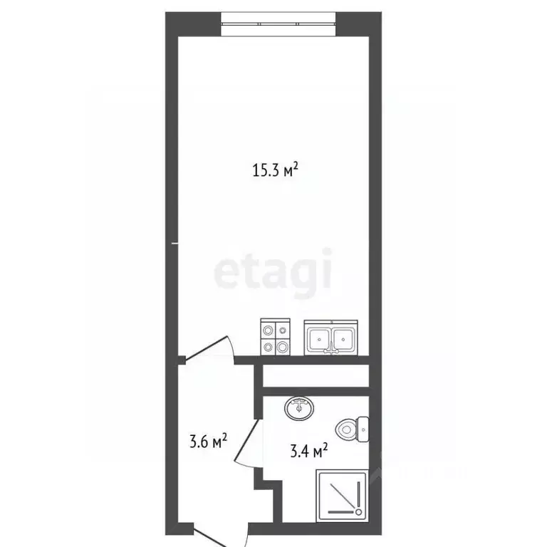 Студия Москва ул. Маргелова, 3к4 (22.3 м) - Фото 2