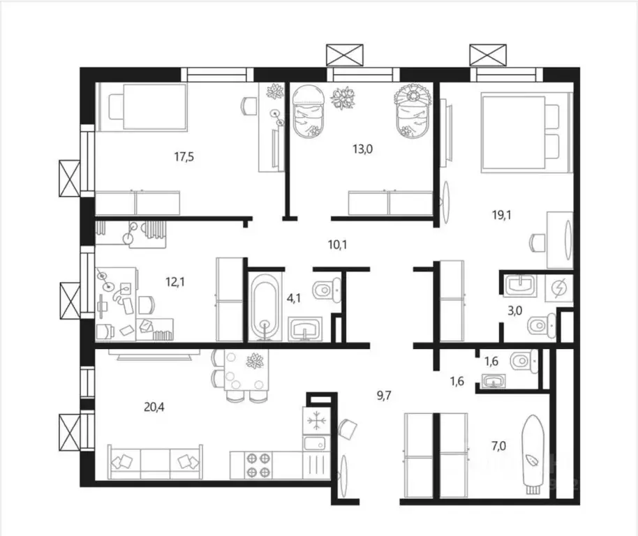 4-к кв. Москва ул. Вертолетчиков, 21к5 (119.2 м) - Фото 2