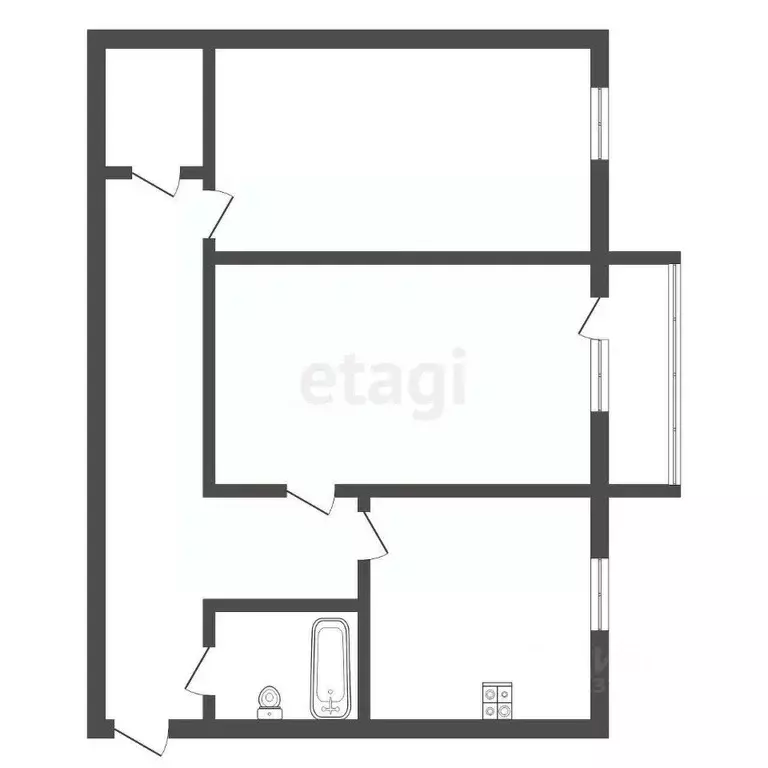 2-к кв. Челябинская область, Южноуральск ул. Космонавтов, 18 (43.5 м) - Фото 1