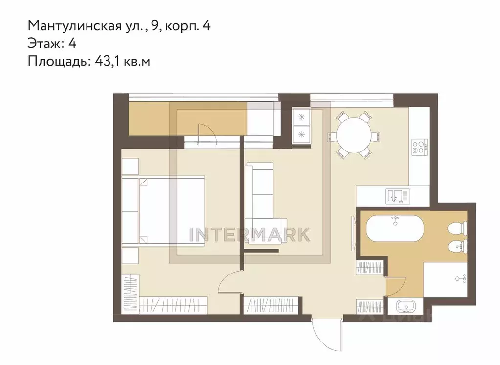 2-к кв. Москва Мантулинская ул., 9к4 (43.1 м) - Фото 2