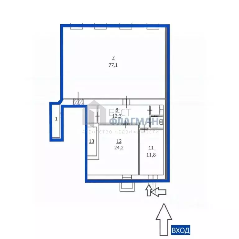 Помещение свободного назначения в Москва ул. Руставели, 8Б (137 м) - Фото 1