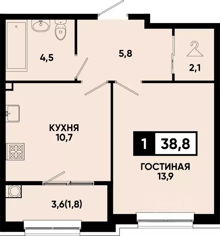 1-к кв. Ставропольский край, Кисловодск Моя Легенда жилой комплекс ... - Фото 1
