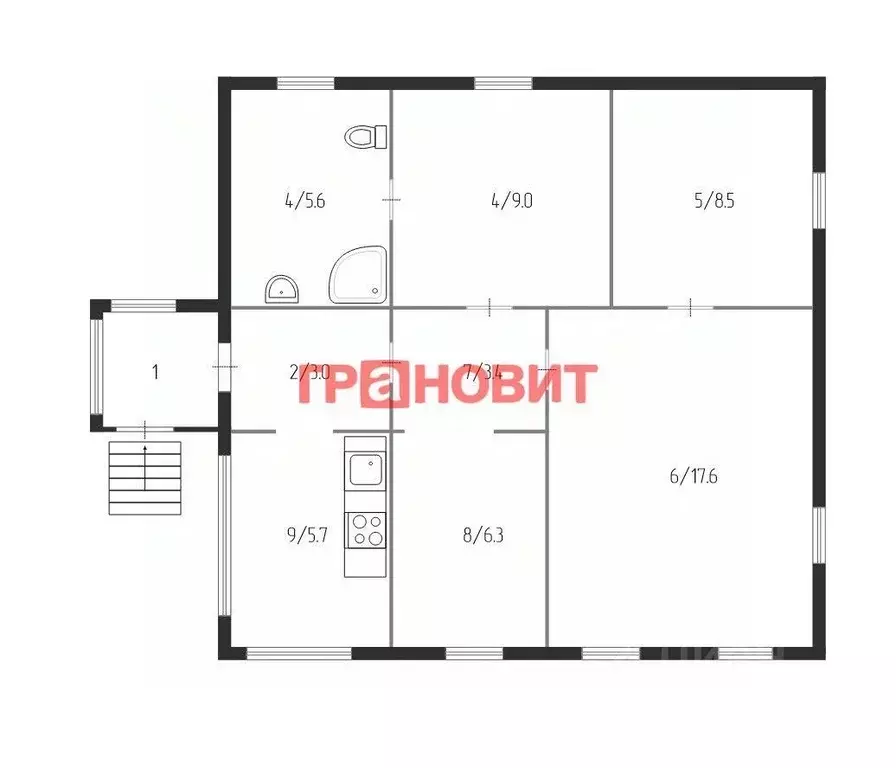 Дом в Новосибирская область, Новосибирск ул. Моисеенко, 70 (64 м) - Фото 1