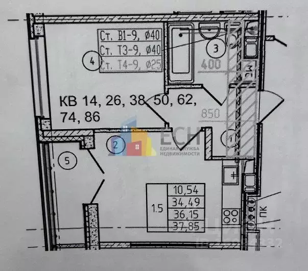 1-к кв. Тульская область, Тула городской округ, пос. Петровский проезд ... - Фото 2