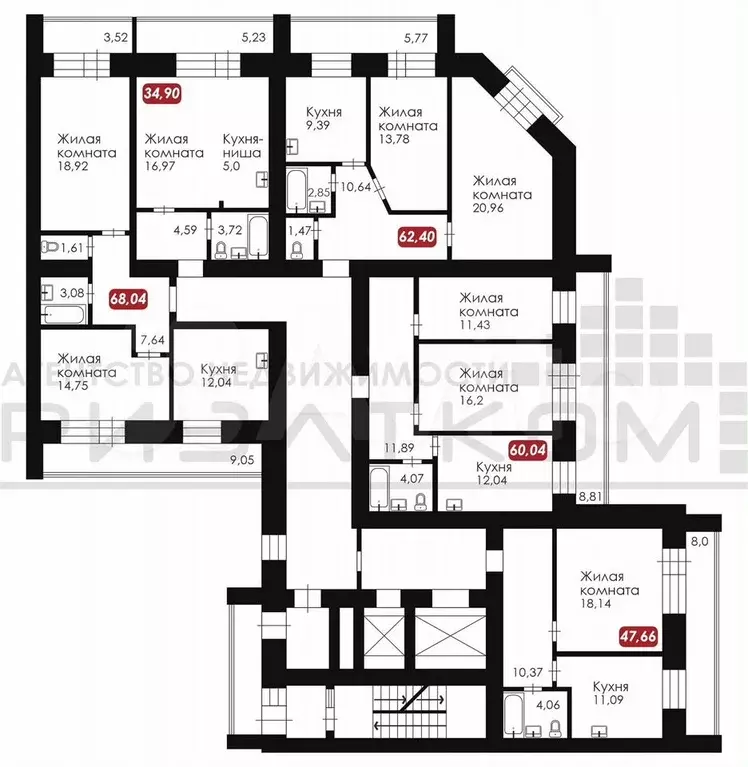 2-к. квартира, 60 м, 5/10 эт. - Фото 1
