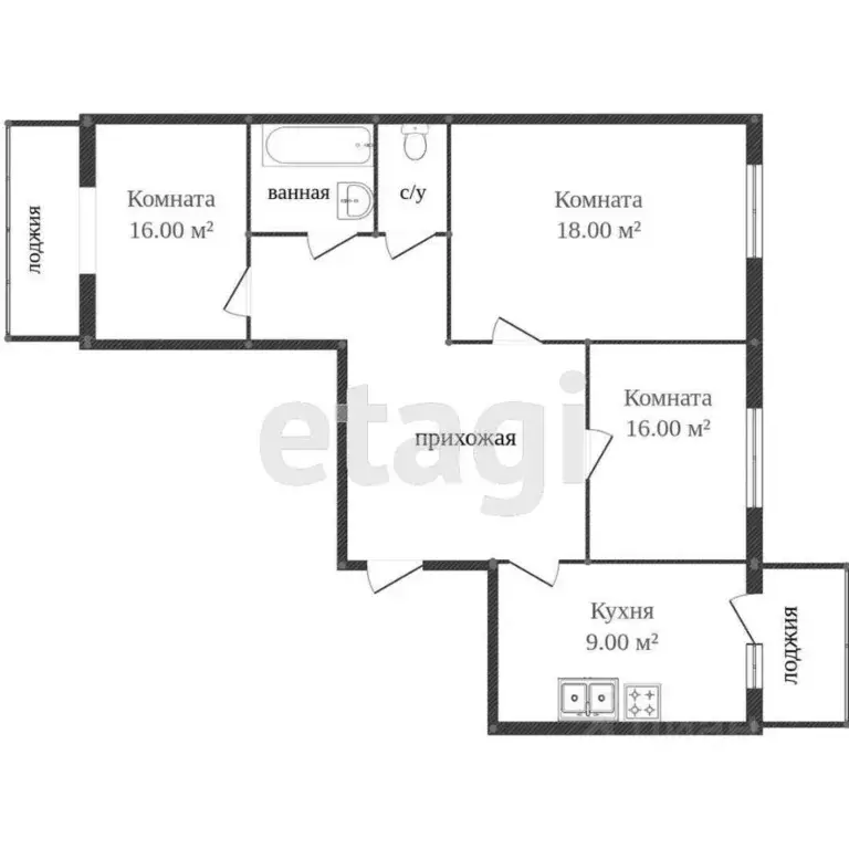 3-к кв. Костромская область, Кострома Индустриальная ул., 19 (65.5 м) - Фото 1