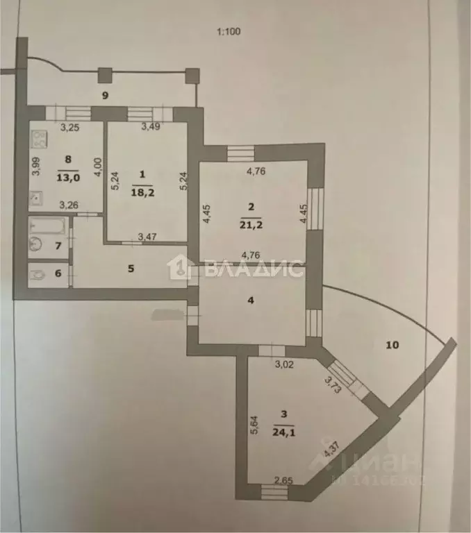 3-к кв. Белгородская область, Белгород бул. Юности, 33 (110.0 м) - Фото 1